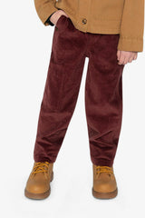 Stretch Corduroy Pants with Cargo Pocket Reddish-Brown