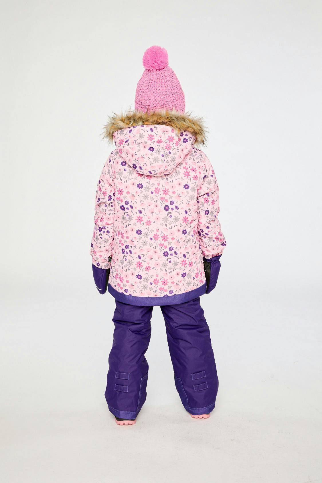 Two Piece Play Snowsuit Pink Mini Flower Print