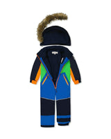 Kids One Piece Discover Snowsuit Blue Green and Orange