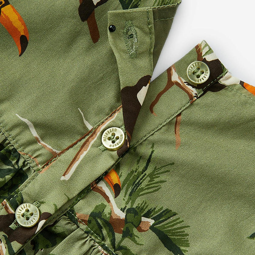 Toucan Butterfly Ruffle Dress