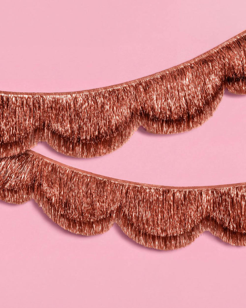 Rose Gold Scallop Fringe - scalloped banner