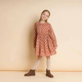 Long Sleeve Collar Dress with Velvet Tie