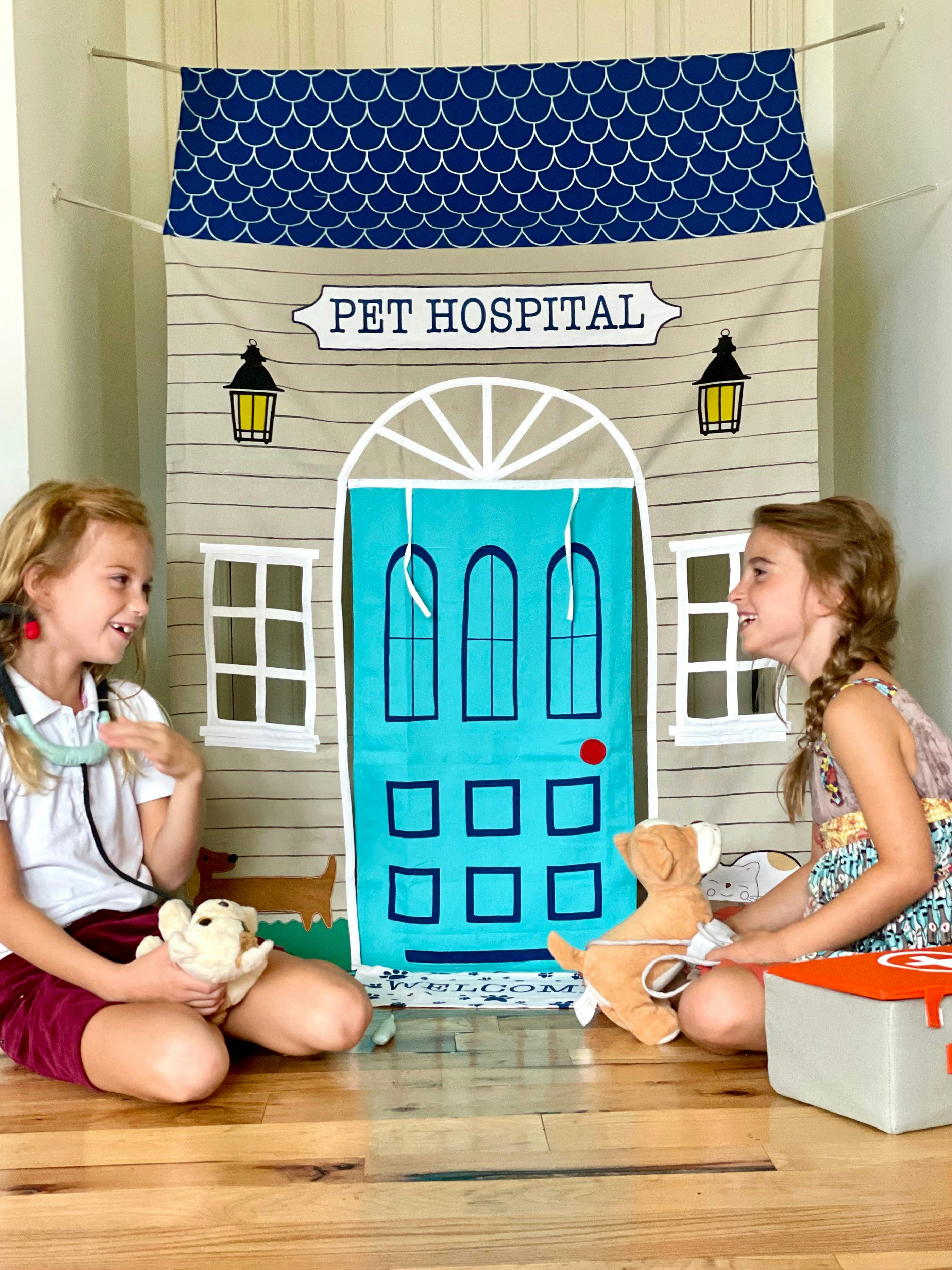 Pet Hospital Doorway Tent with Play Accessories