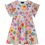 Girls Printed Rib Dress | Multicolor Floral