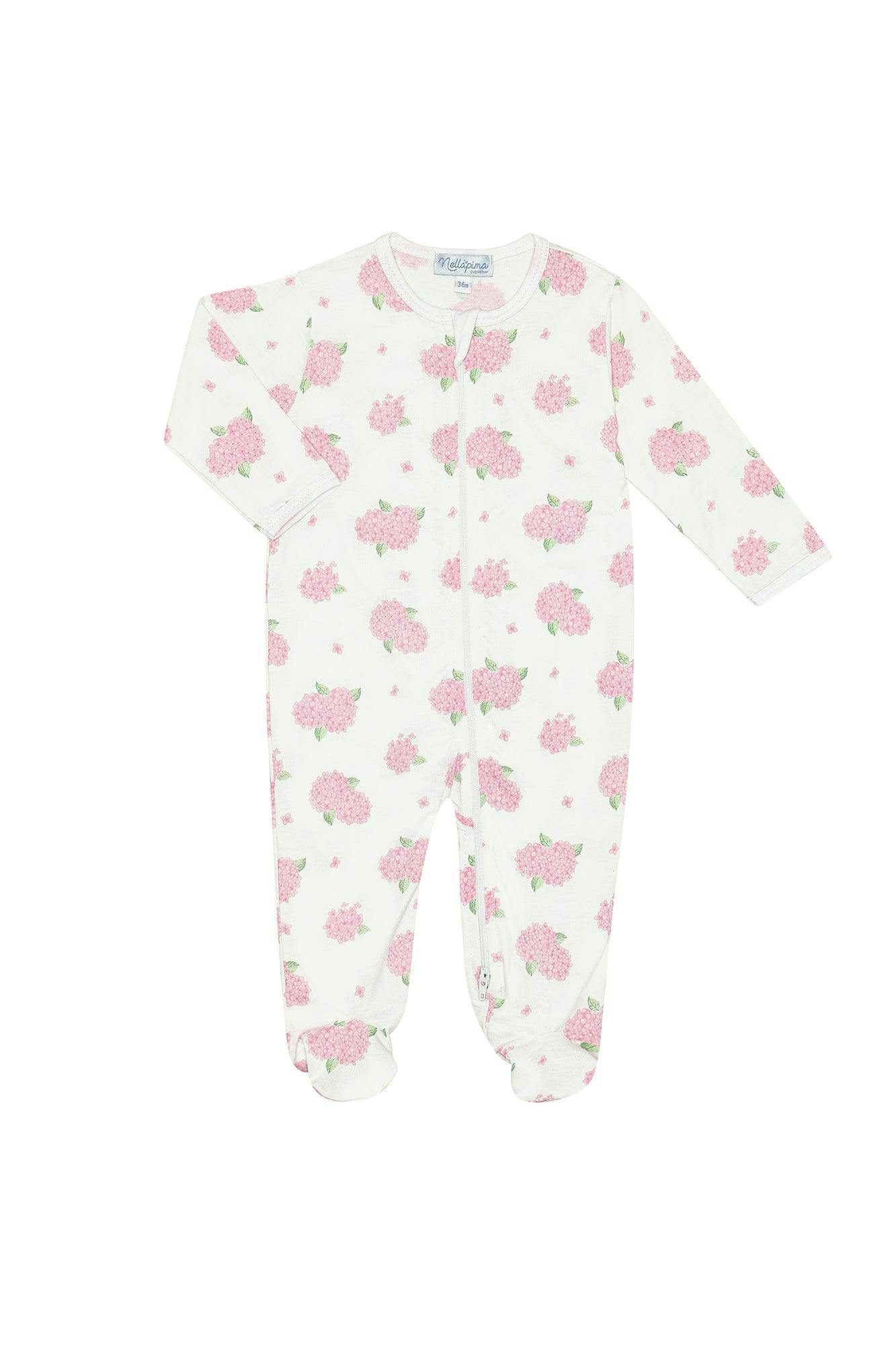 Hydrangeas Zipper Footie