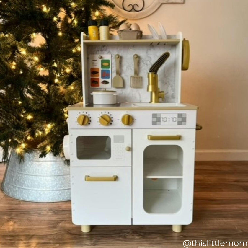Little Chef Cyprus Medium Play Kitchen - Light Oak/White