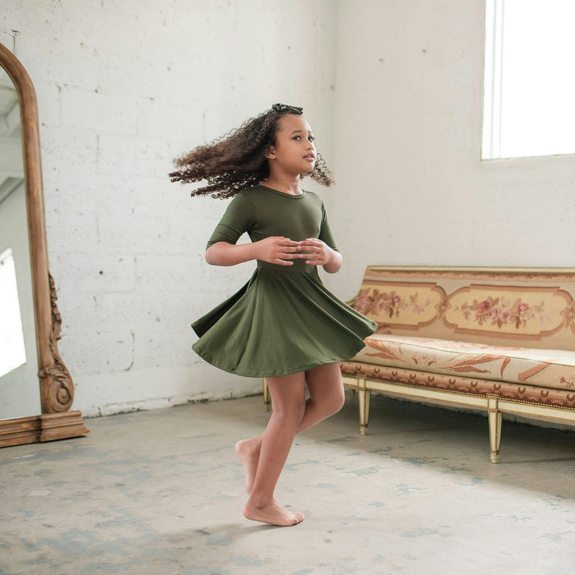 Quarter Sleeve Twirl Dress