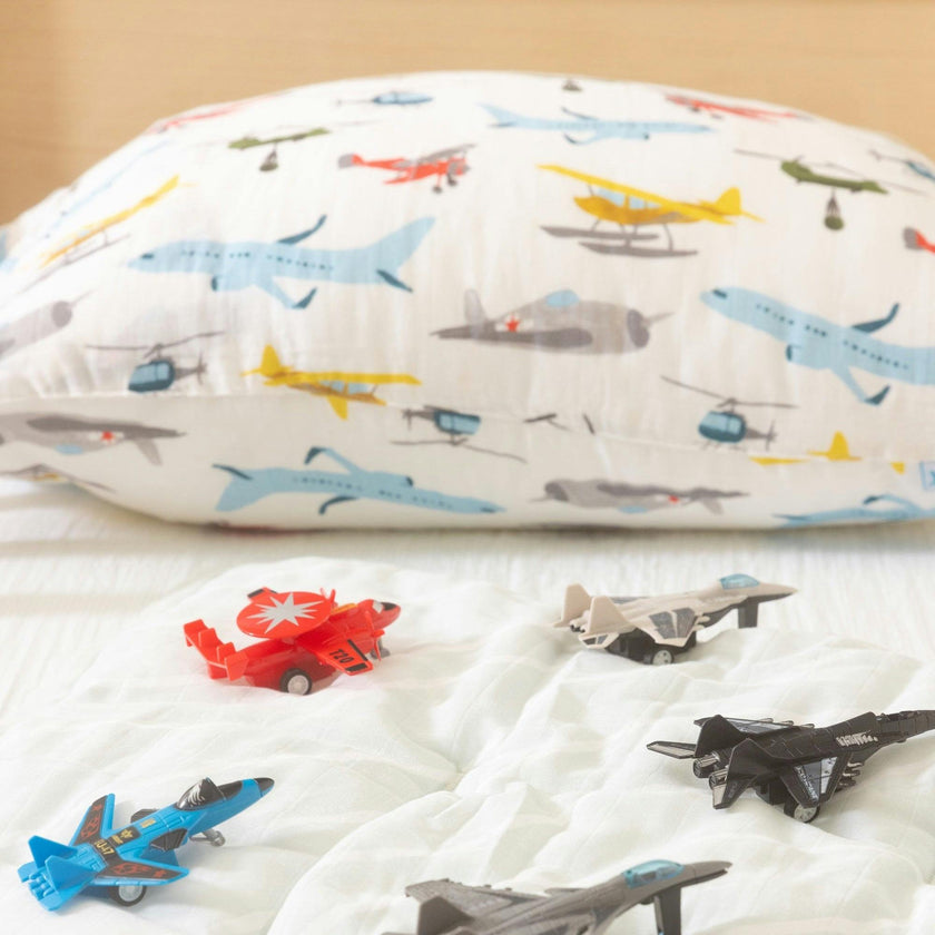 Cotton Muslin Pillowcase 2 Pack - Air Show