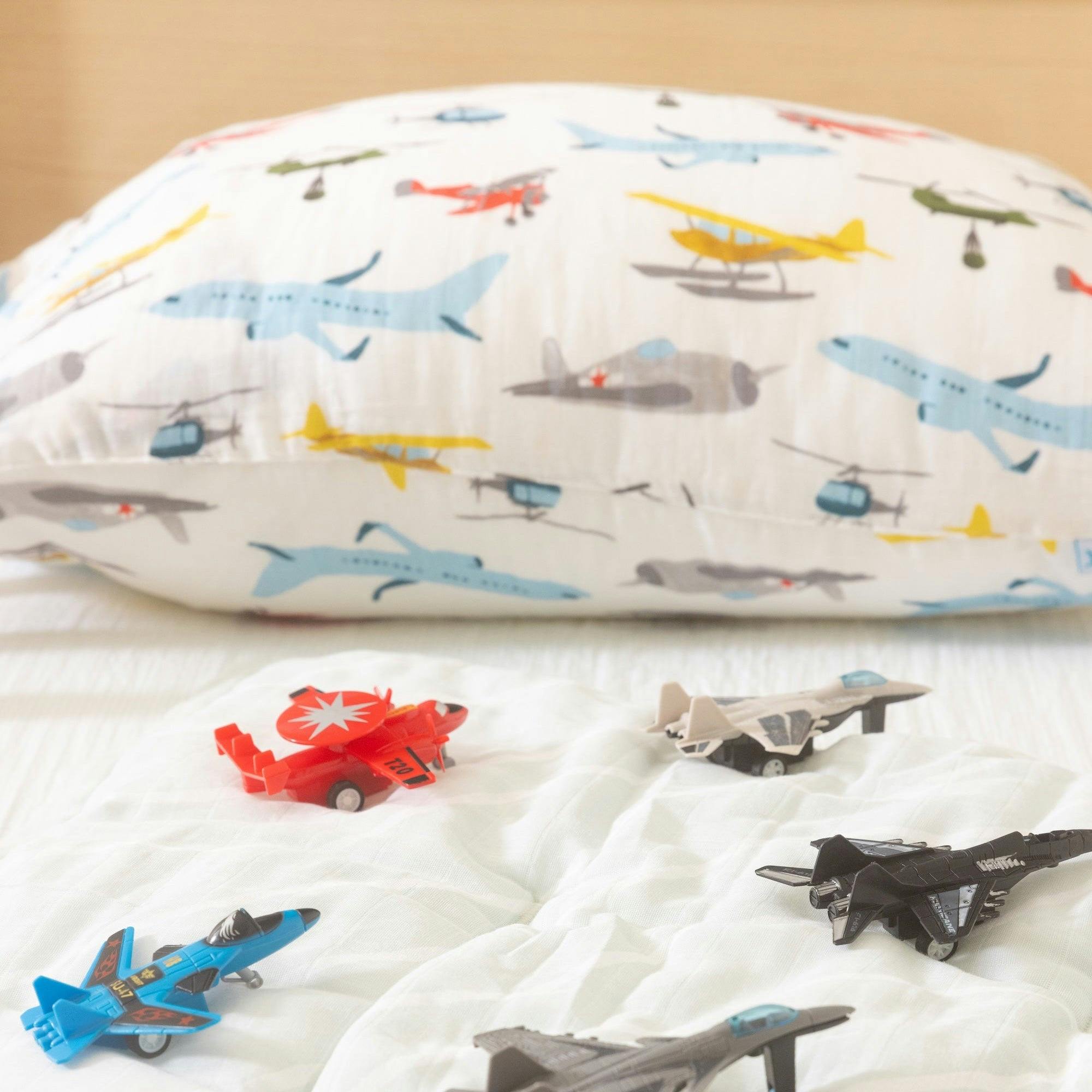 Cotton Muslin Pillowcase 2 Pack - Air Show