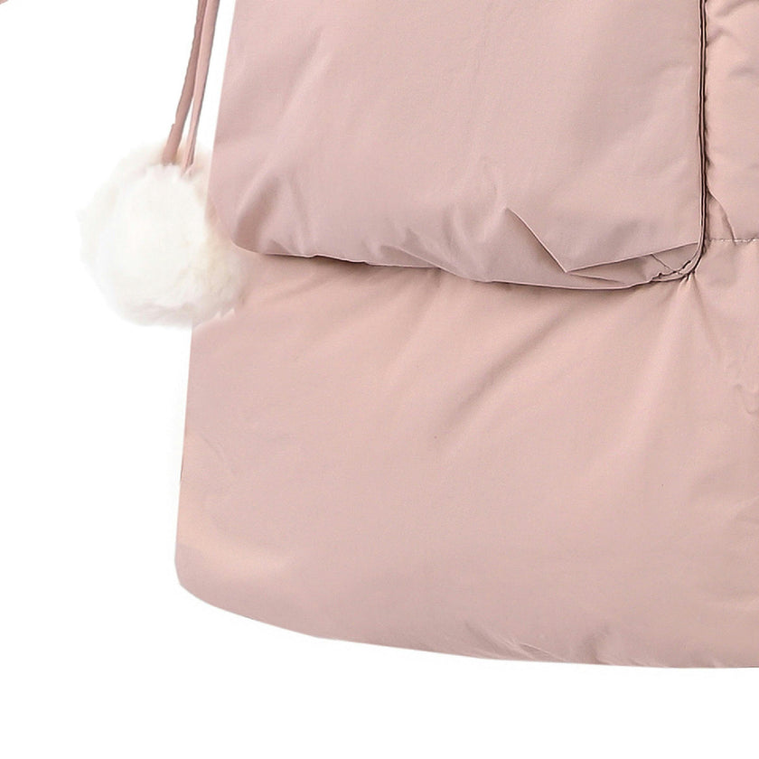 Pink Heart-Quilted Puffer Jacket