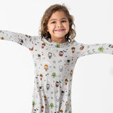 Little Monsters Bamboo Girls' Short Sleeve Dress