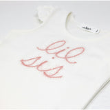 "lil sis" Embroidered Cotton Baby Rib Full Sleeve Tank