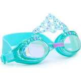 Blue Glitter Princess Crown Youth Swim Goggles