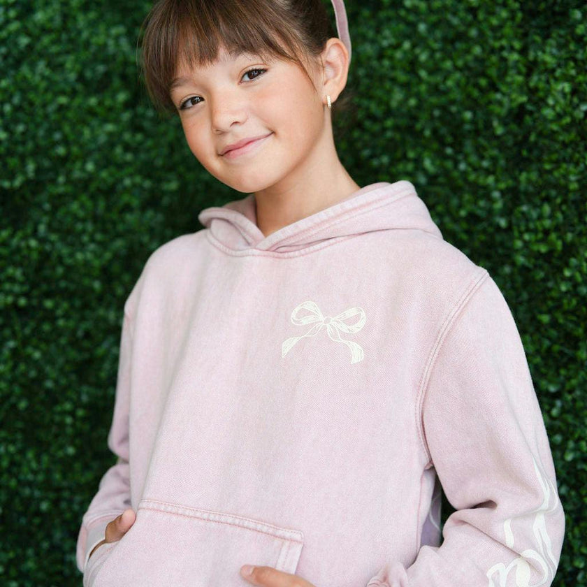Kids Love People Hoodie-Washed Pink-Girls
