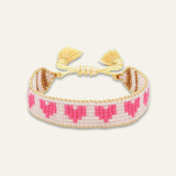 Kids' Pink Hearts Beaded Bracelet