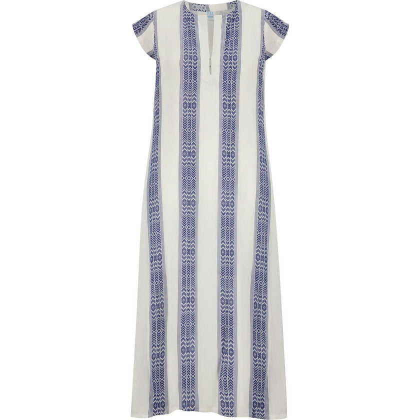 Noa Women's Maxi Caftan Navy Stripe, Blue