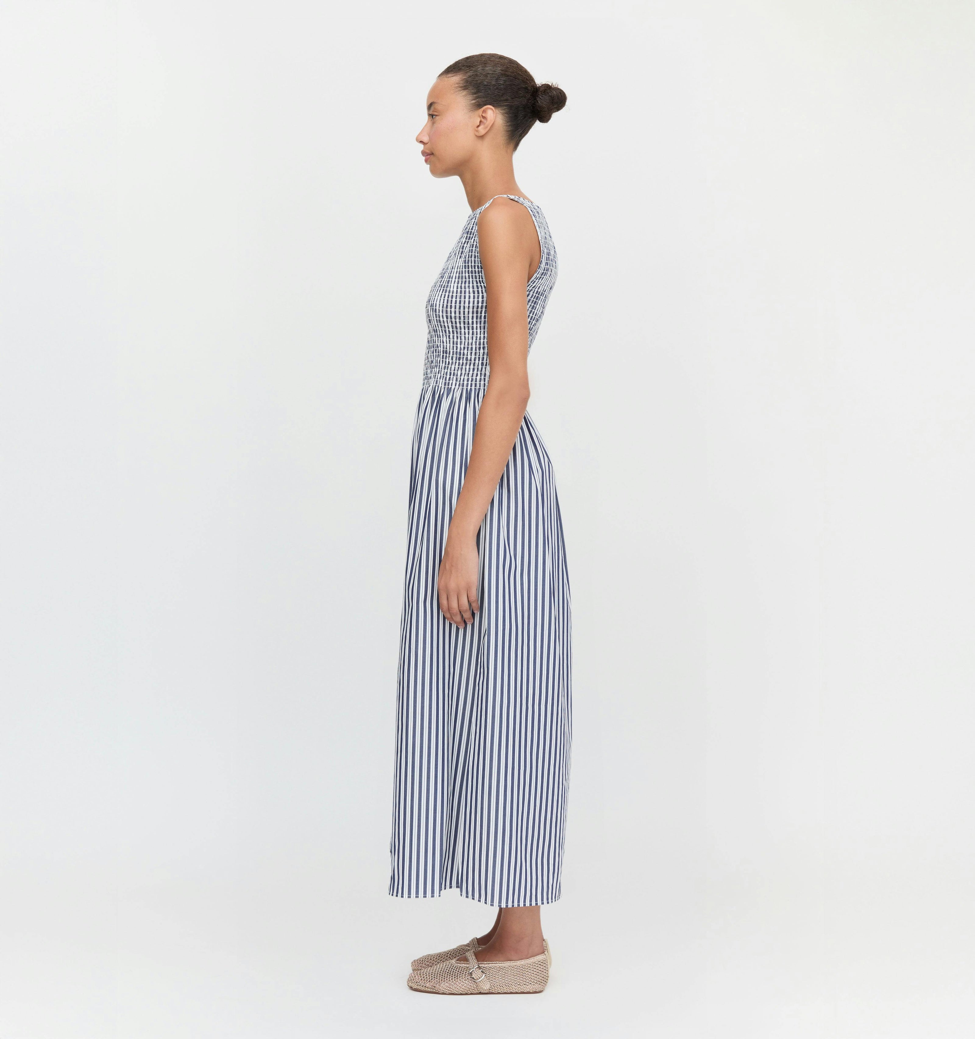 The Cosima Nap Dress - Navy Stripe