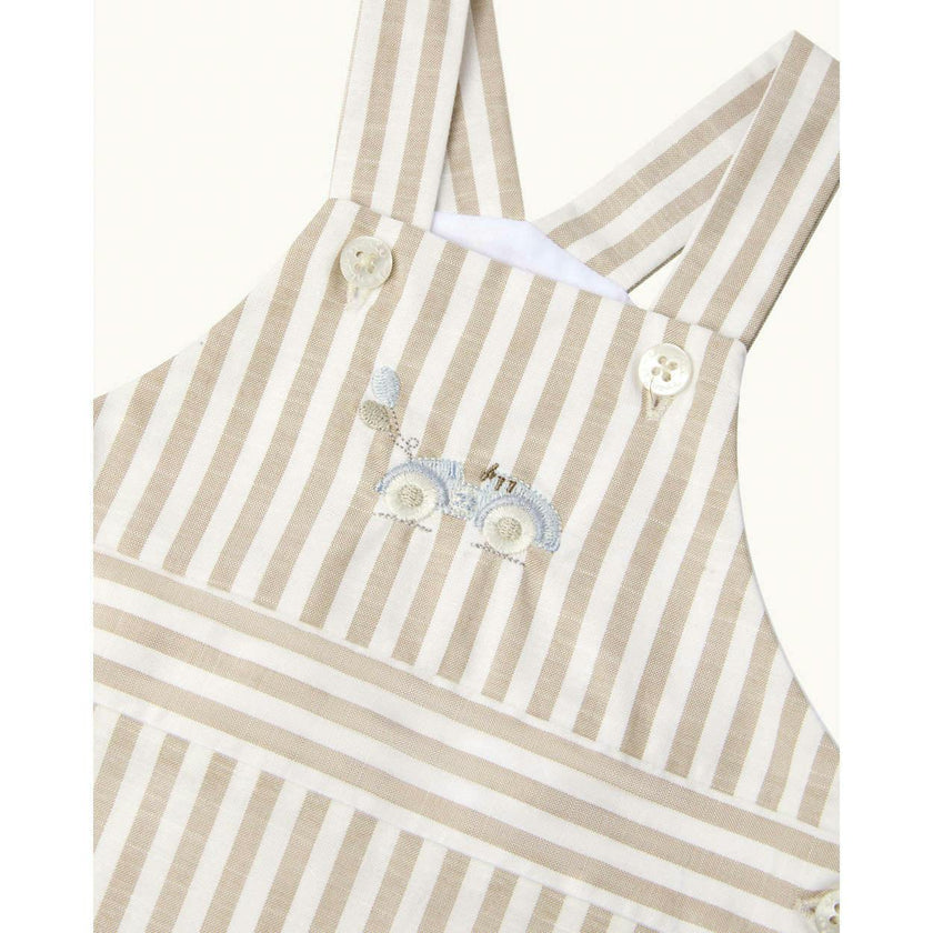 Alfie Stripe Race Car Baby Dungaree