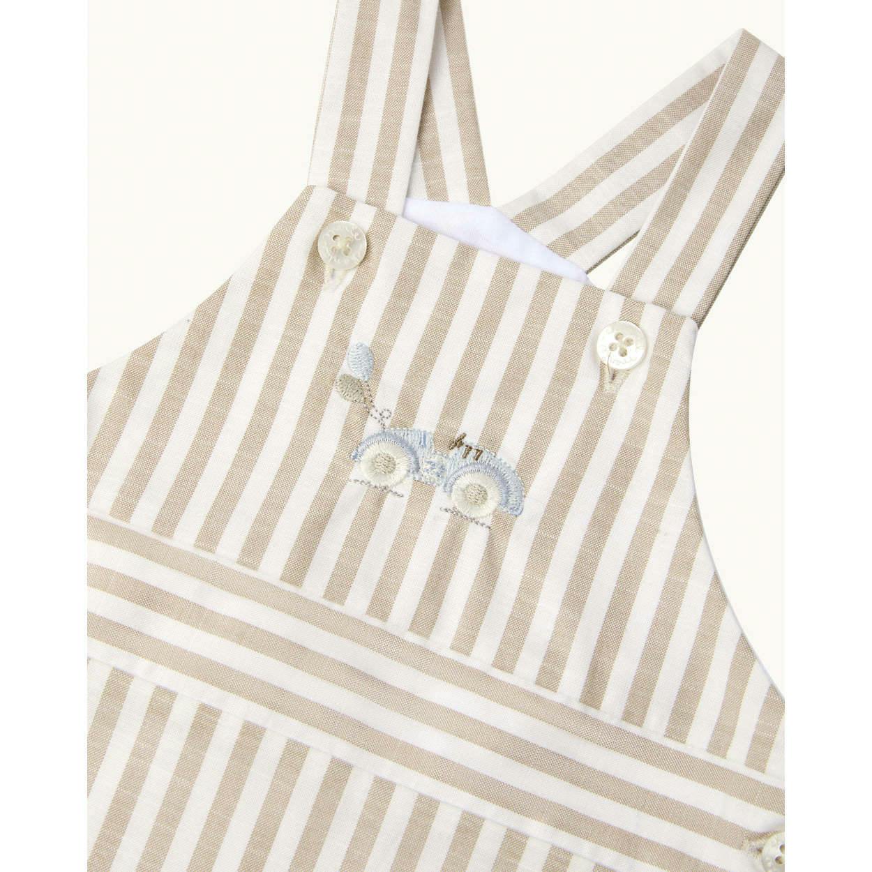 Alfie Stripe Race Car Baby Dungaree