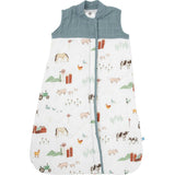 Cotton Muslin Quilted Sleep Bag - Farmyard