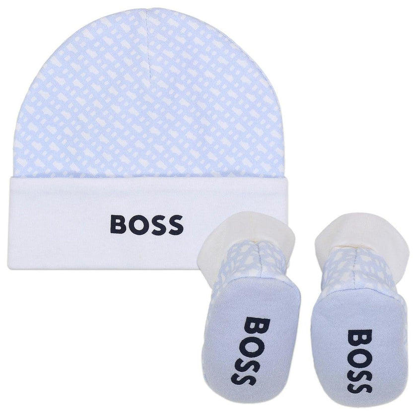 Pale Blue Hat & Booties Set