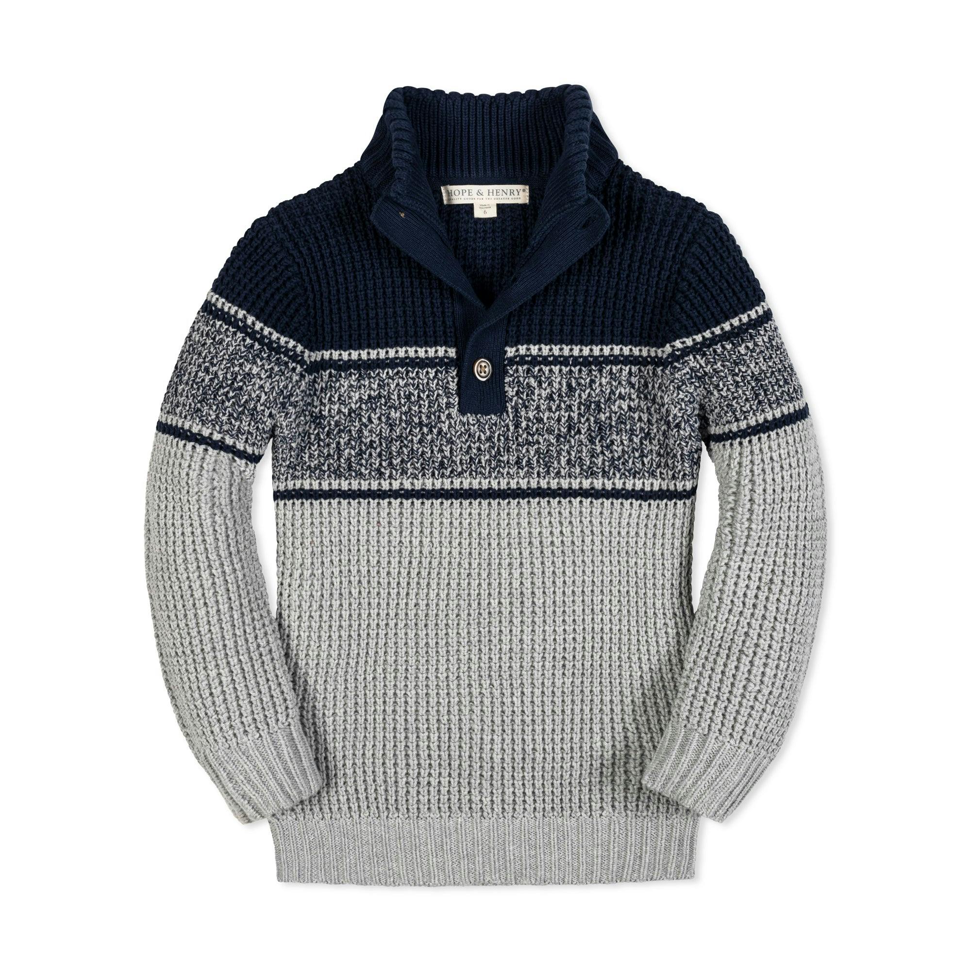 Organic Mock Neck Waffle Sweater