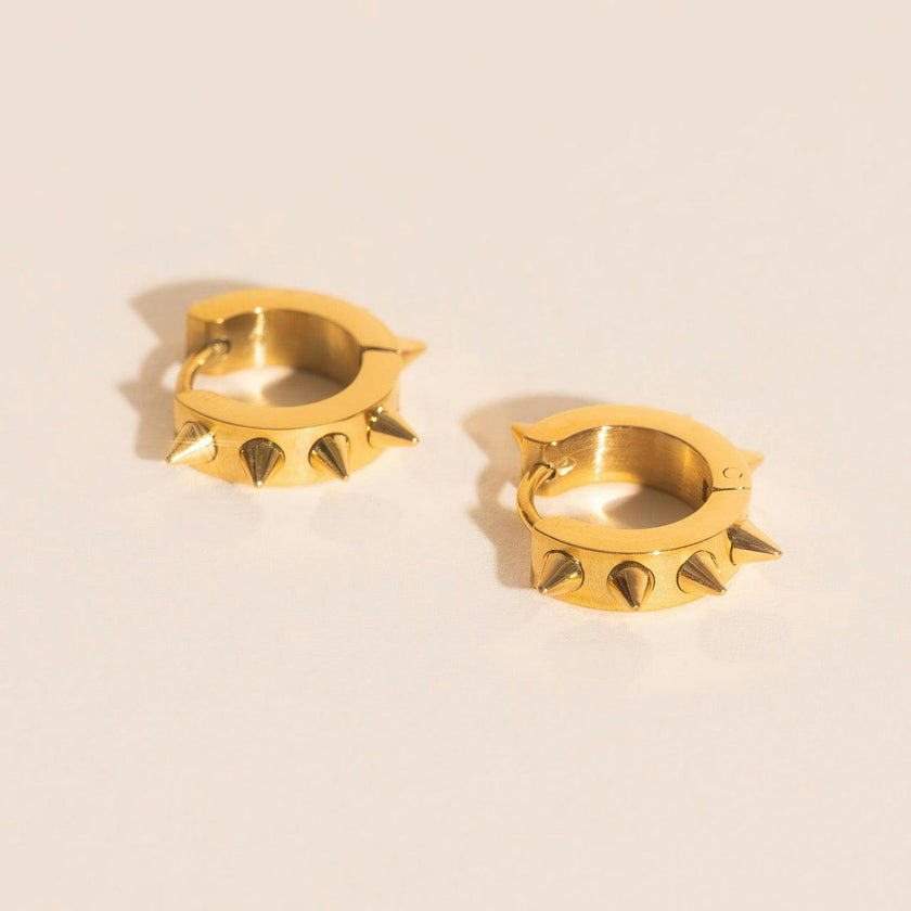 Spiked Chunky Huggie Hoop Earrings