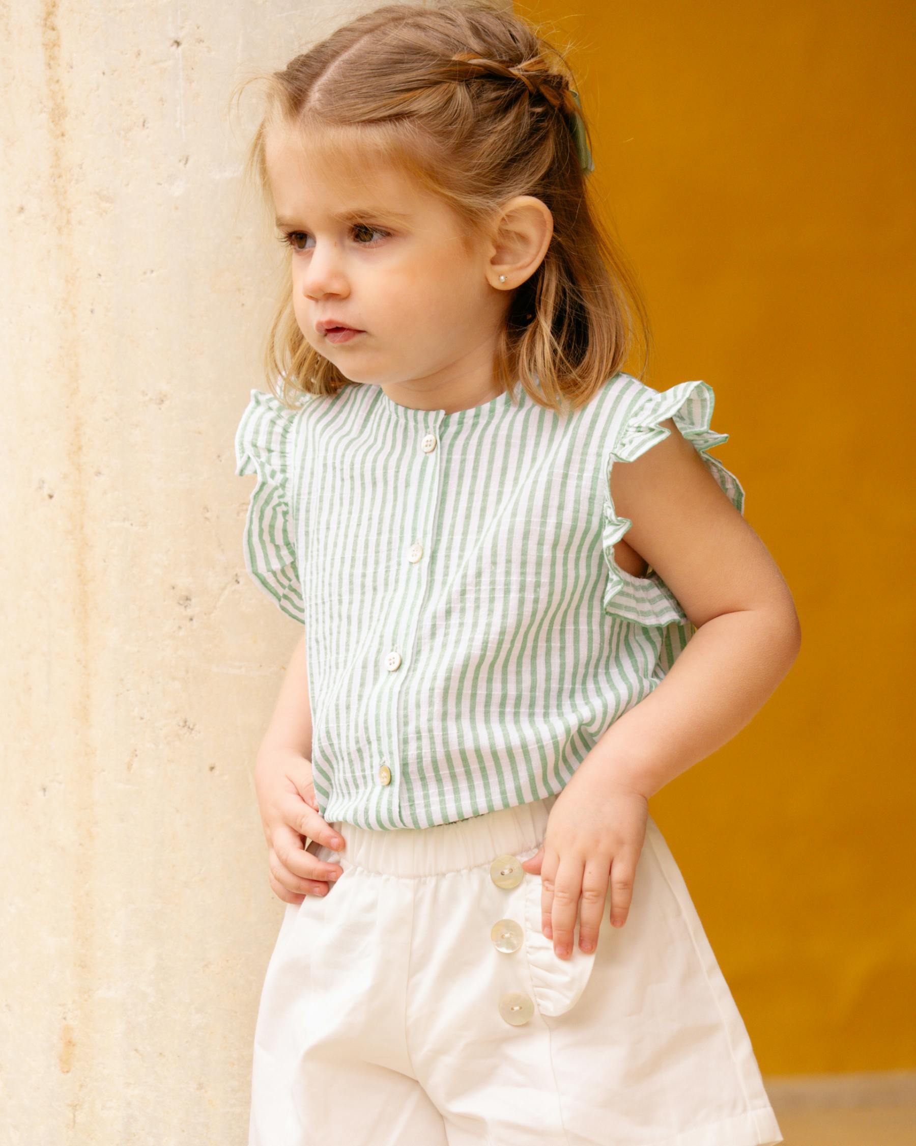 Noemie Top Mint Stripe Crepon