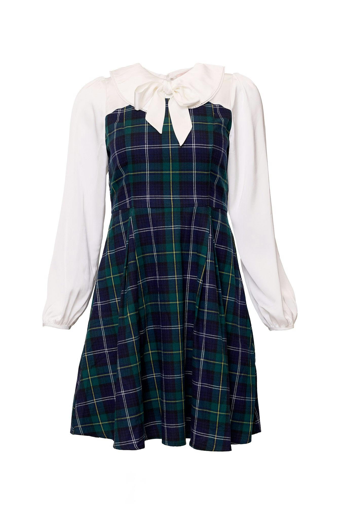 Tawny Dress in Nocturne Plaid