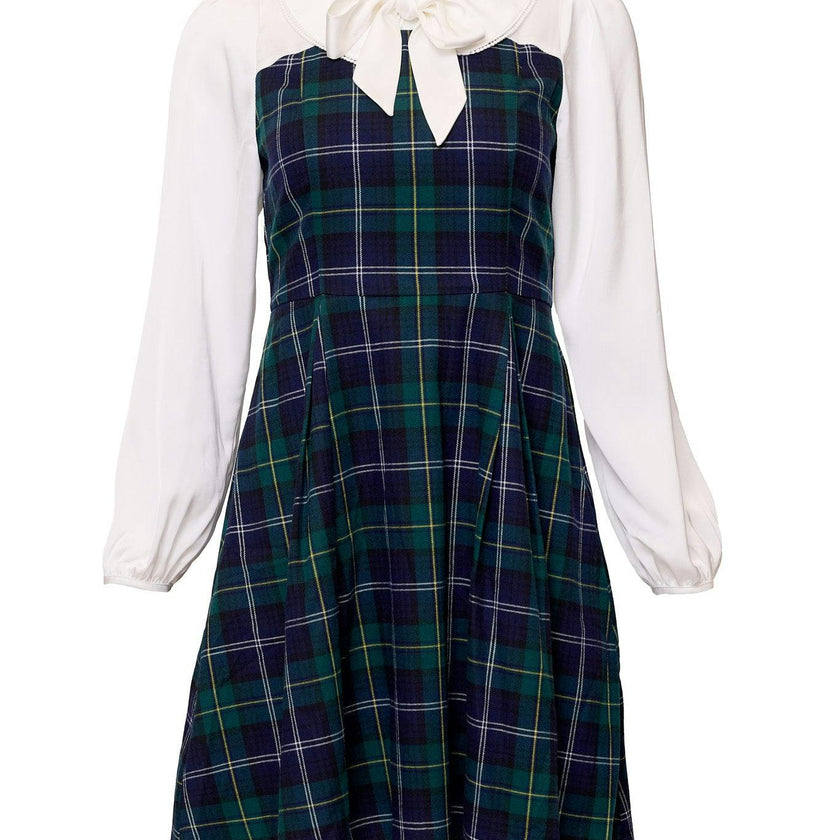 Tawny Dress in Nocturne Plaid