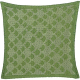 Artisan Hand Loomed Cotton Square Pillow - Green Ginkgo Design - 24"