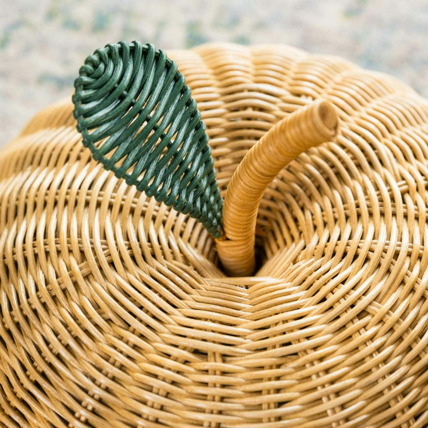 Handcrafted - Apple Storage Basket Natural (Medium) - Rattan Wicker