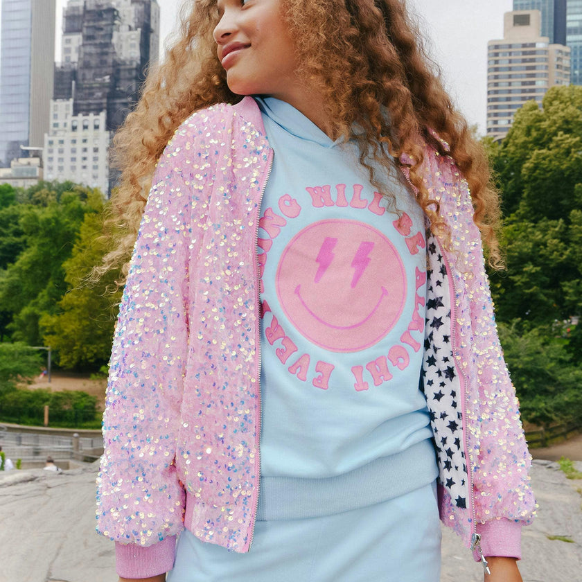 Women's Pretty in Pink Sequin Bomber