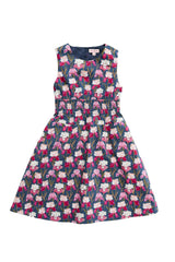 Mini Carly Dress in Navy Pressed Petals