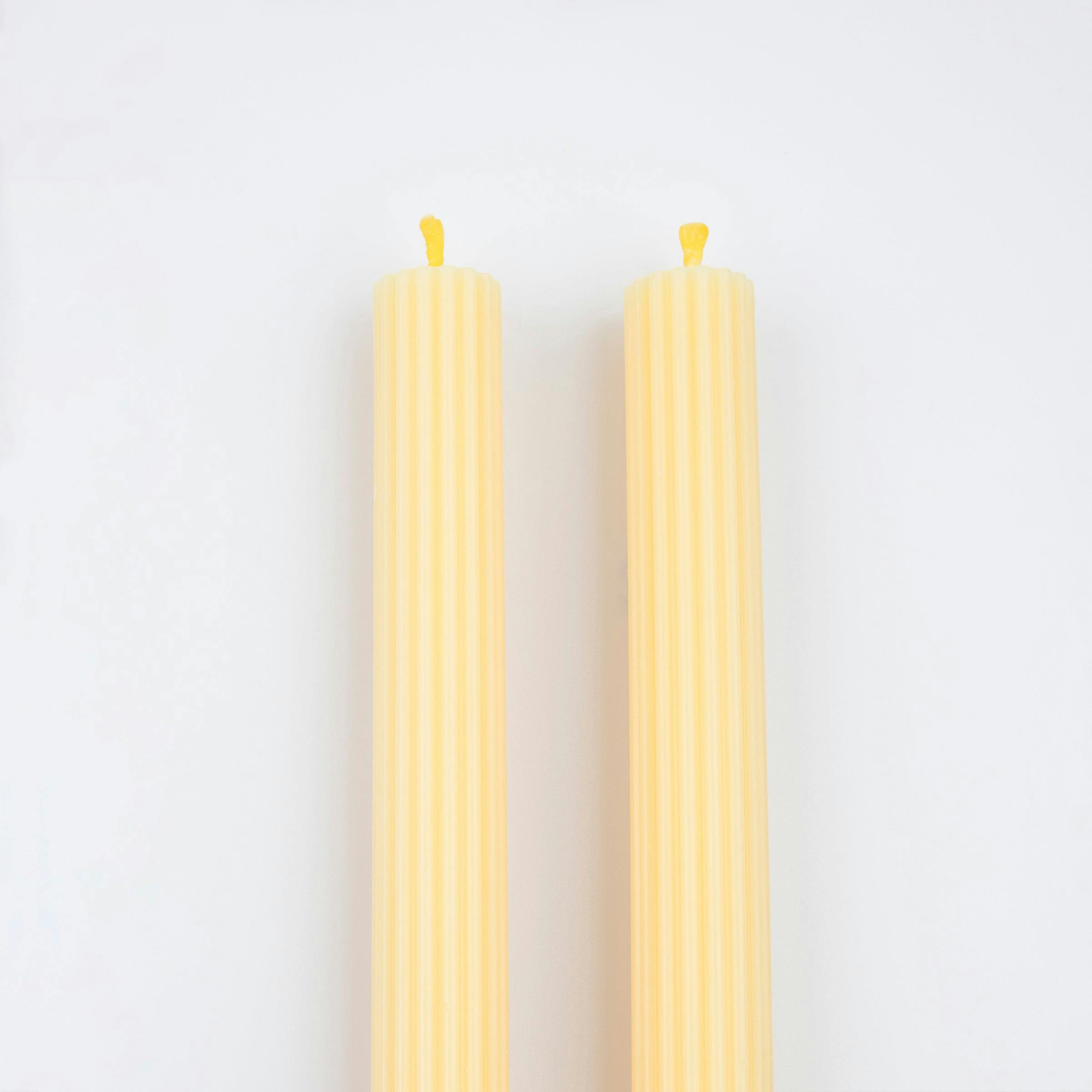 Lemon Sherbet Yellow Table Candles