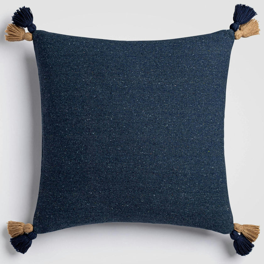 Bayside Tassel Blue & White Coastal Accent Pillow