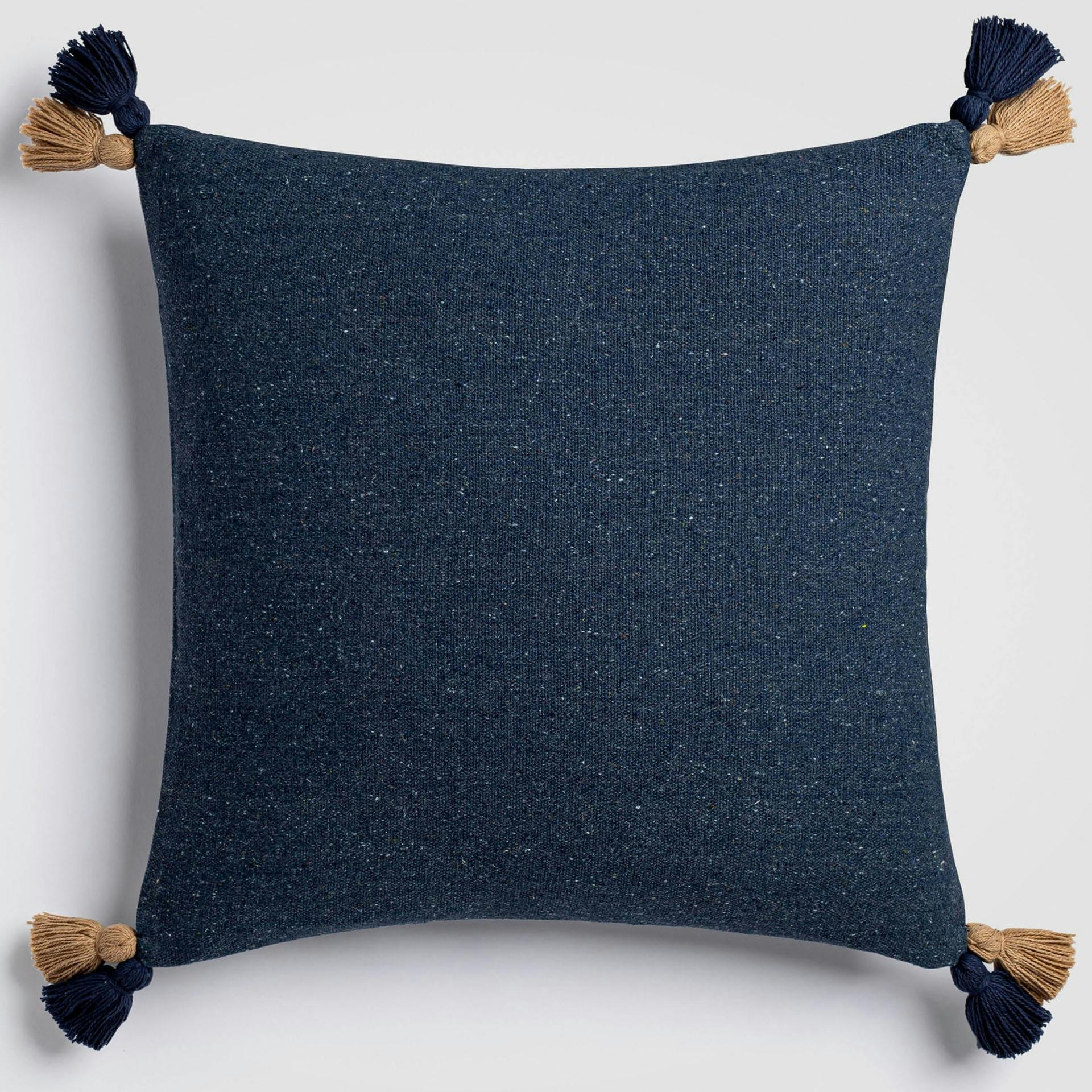 Bayside Tassel Blue & White Coastal Accent Pillow
