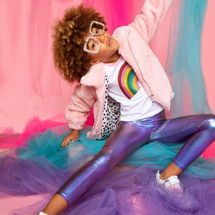 Rainbow Faux Fur Coat
