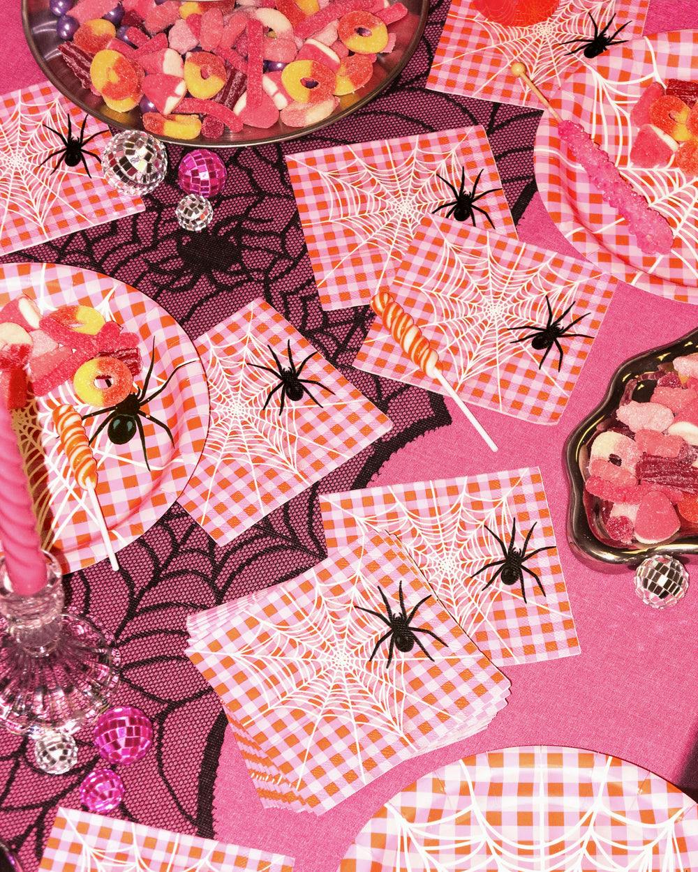 Pink Halloween Napkins - 25 cocktail napkins