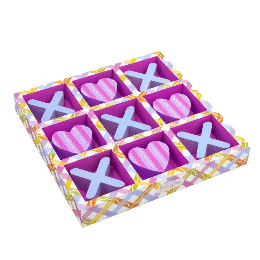 Packed Party Tic-Tac-Totally Fun Preepy Plaid Hearts Game Set