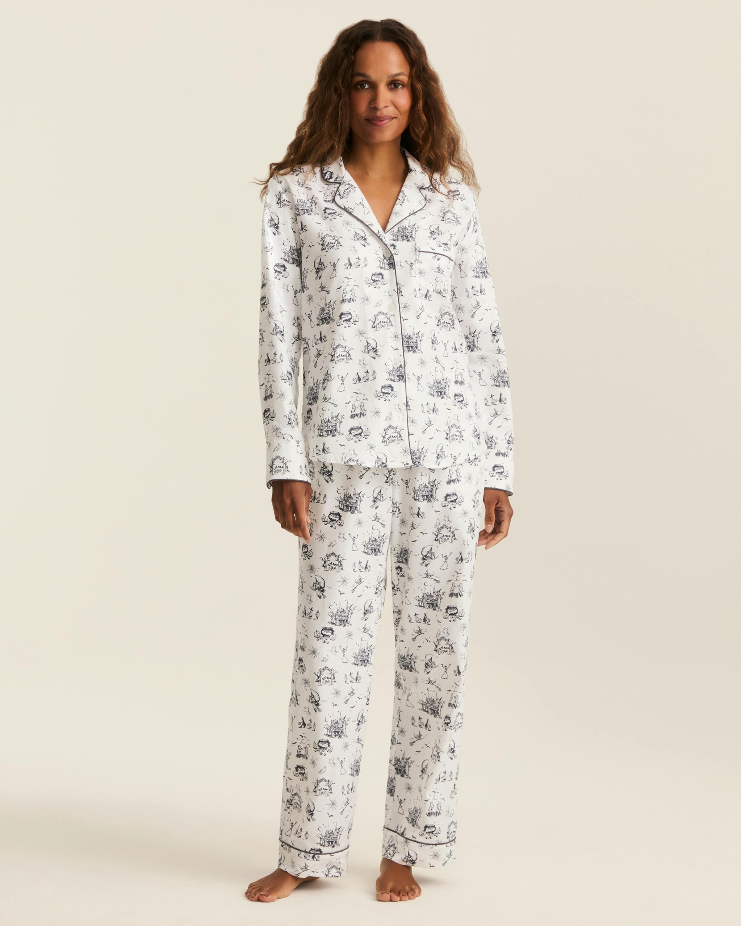 Women's Twill Pajama Set in Hallow's Eve Toile