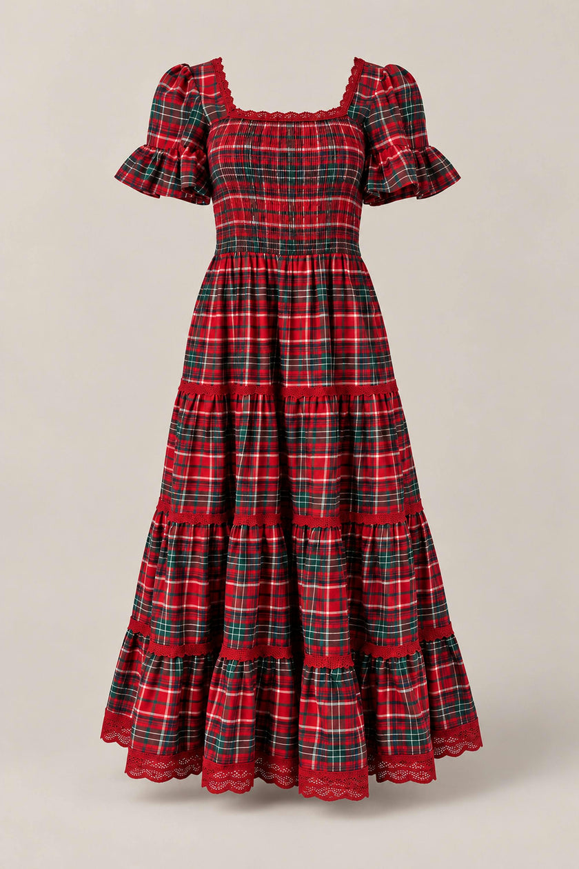 Rosario Dress in Christmas Cheer Plaid