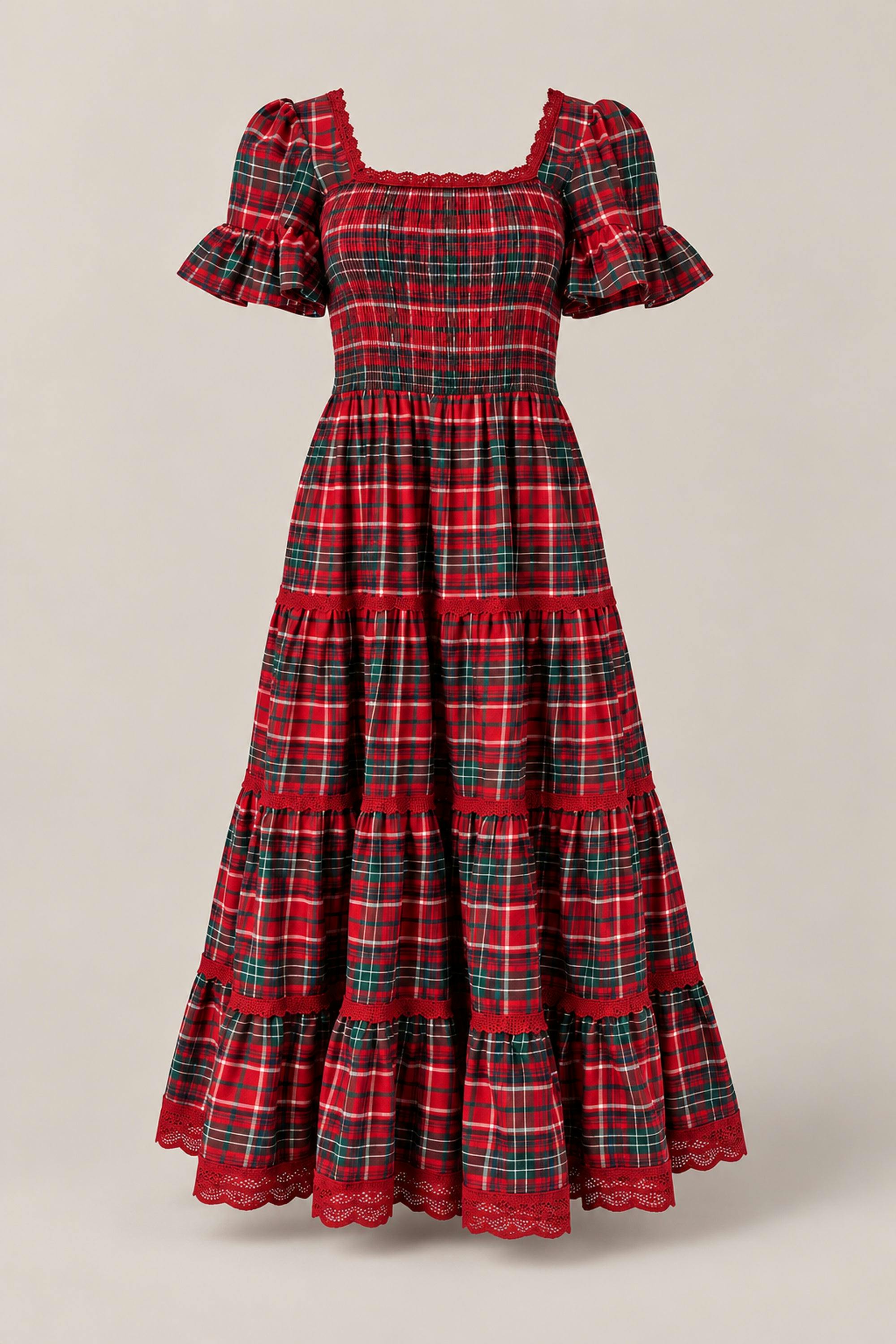 Rosario Dress in Christmas Cheer Plaid
