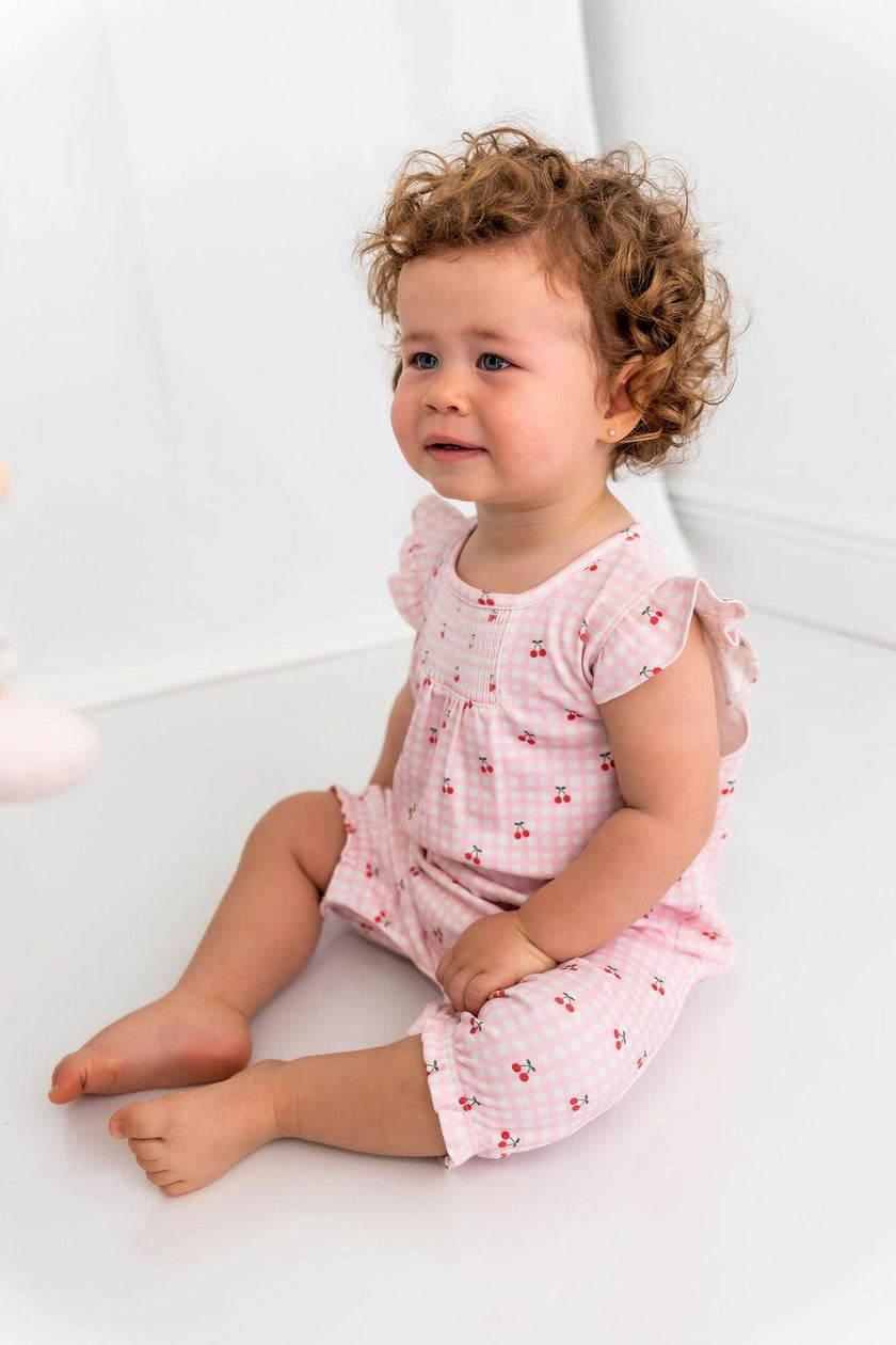 Cherries Pima Cotton Short Romper