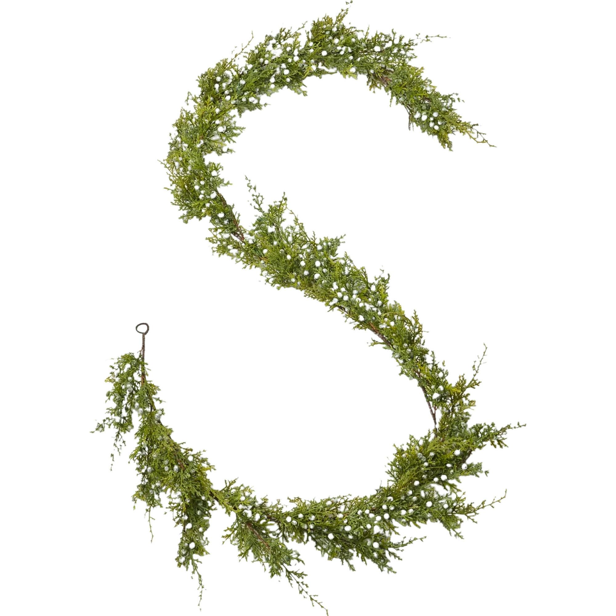 Seeding Winter Juniper Berry Greenery Classic Christmas Garland Holiday Table Runner