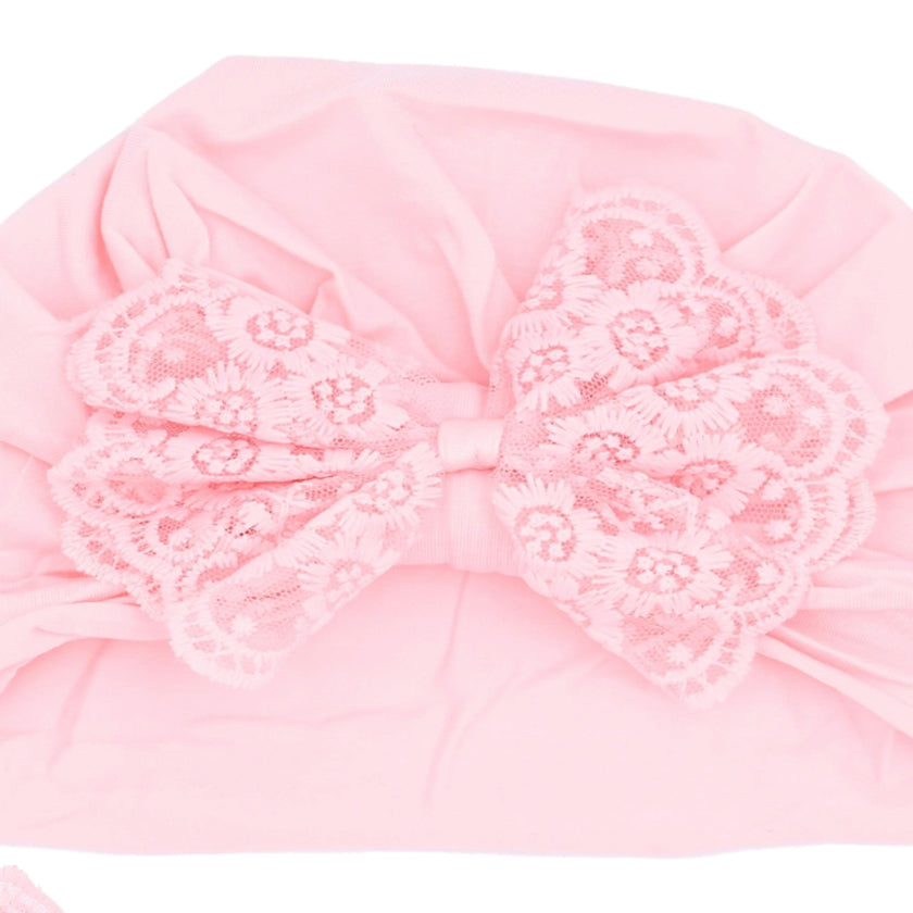 Lace Bow Hat & Sock Gift Set