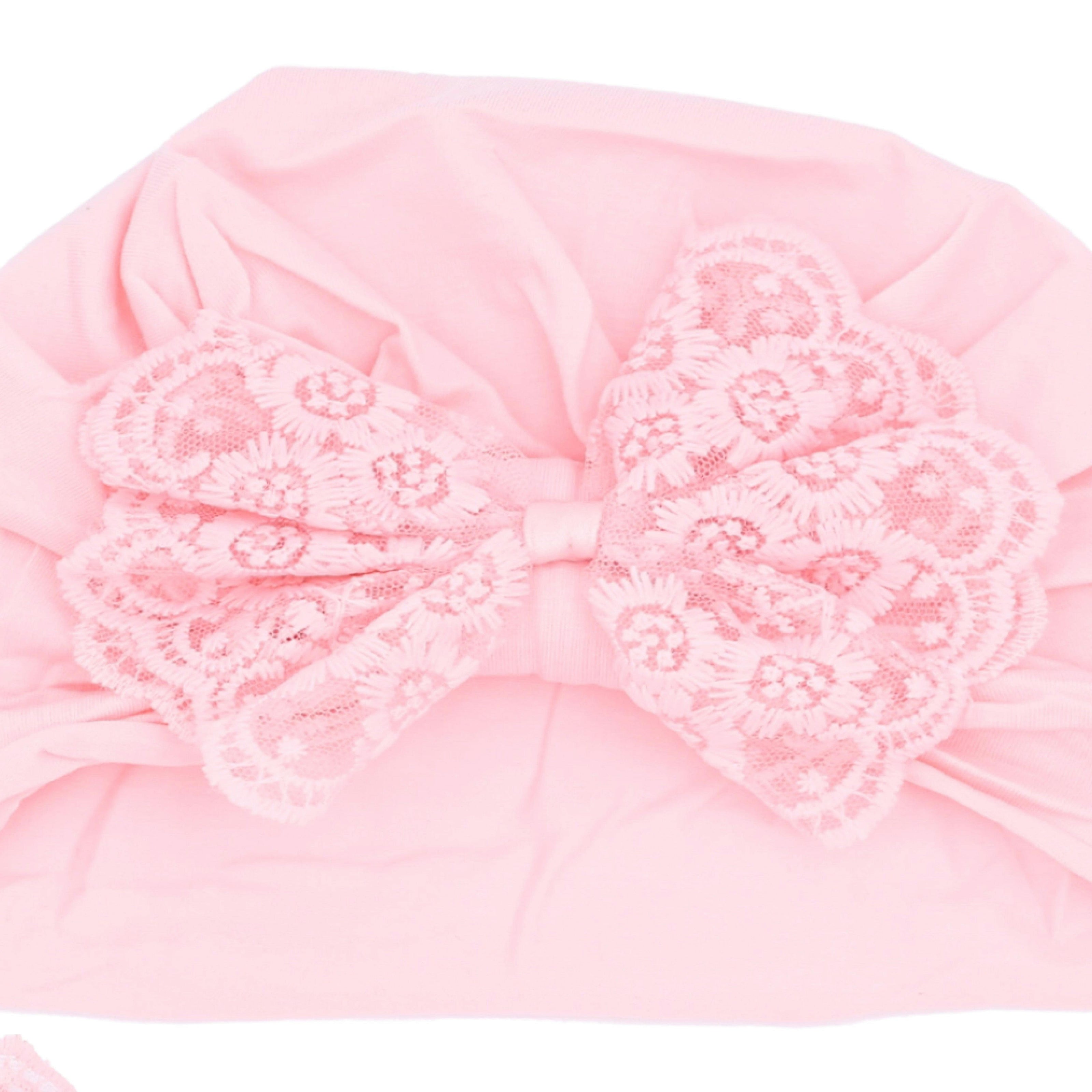 Lace Bow Hat & Sock Gift Set