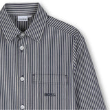 Navy Striped Button-Up Shirt