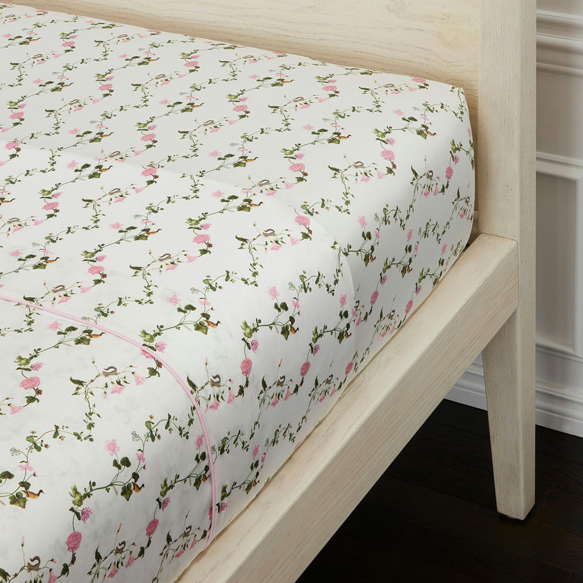 The Fitted Sheet - Pink Pond Floral