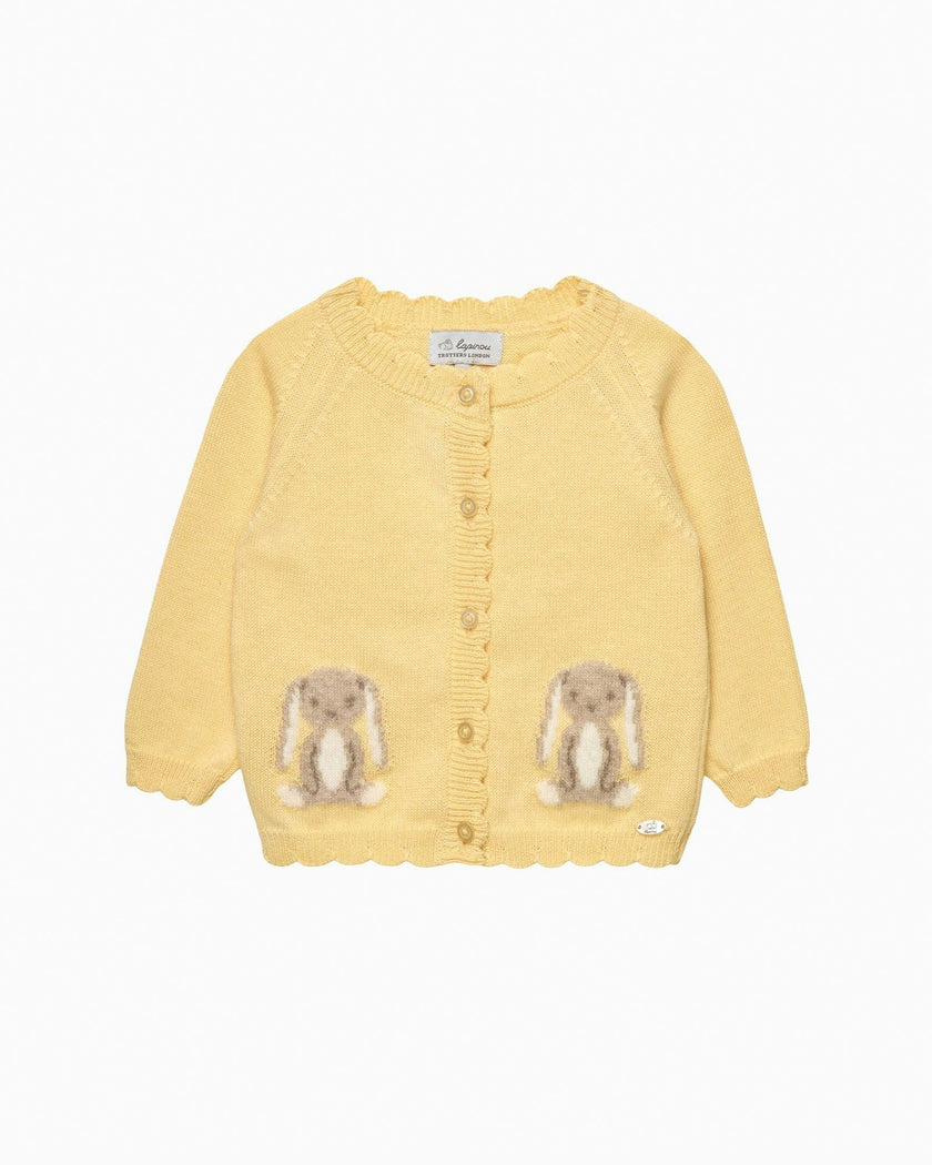 Baby Bunny Cardigan in Lemon